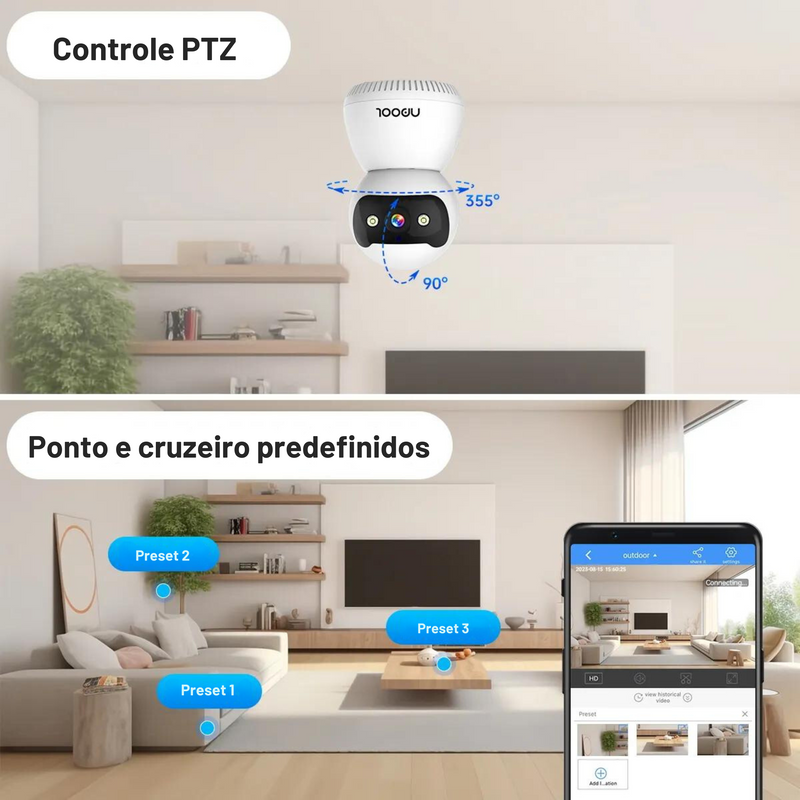 Babá Eletrônica WI-FI com Rastreamento AI e Visão Noturna