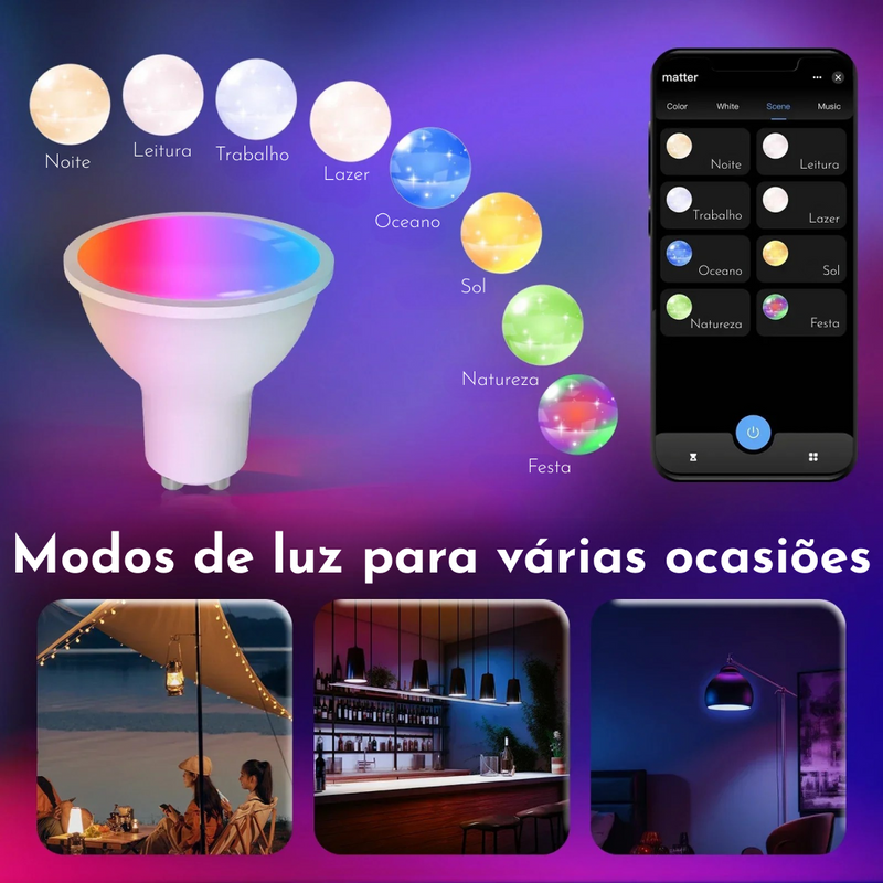 Lâmpada Inteligente RGB Controle por Voz